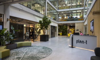 Binnenkant kantoorgebouw plan T in Tilburg